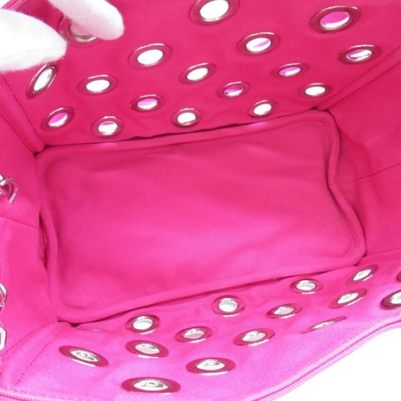 AUTHENTIC PRADA Canapa Tote Bag crossbody 2 way canvas Pink - Picture 10 of 12